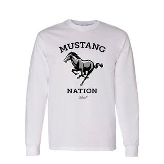 Buy white Mustang Nation - Heavy Cotton Long Sleeve