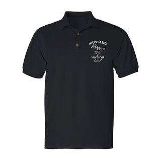 Buy black Mustang Nation - Men&#39;s Fit Polo