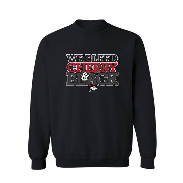We Bleed Cherry & Black Crewneck Sweatshirt